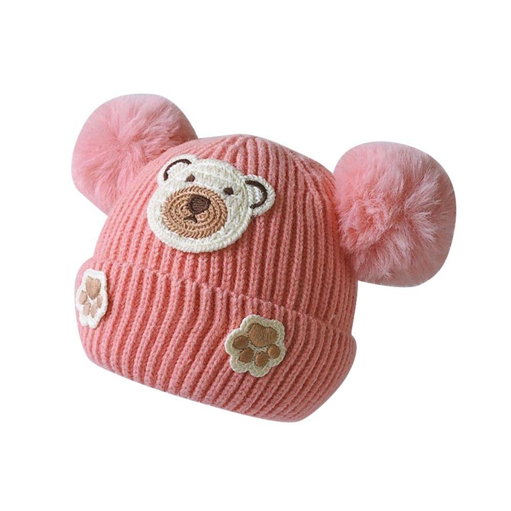 

Мягкие детские шапки-бини Шерстяные Вязаные шапки Зимние Теплые Детские шапки Младенец розовый