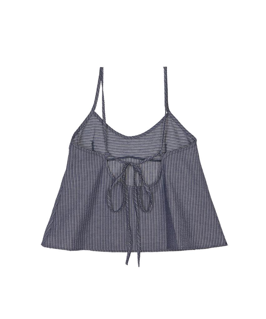 Nigaennikol Sheer Strap Cami Top_Navy