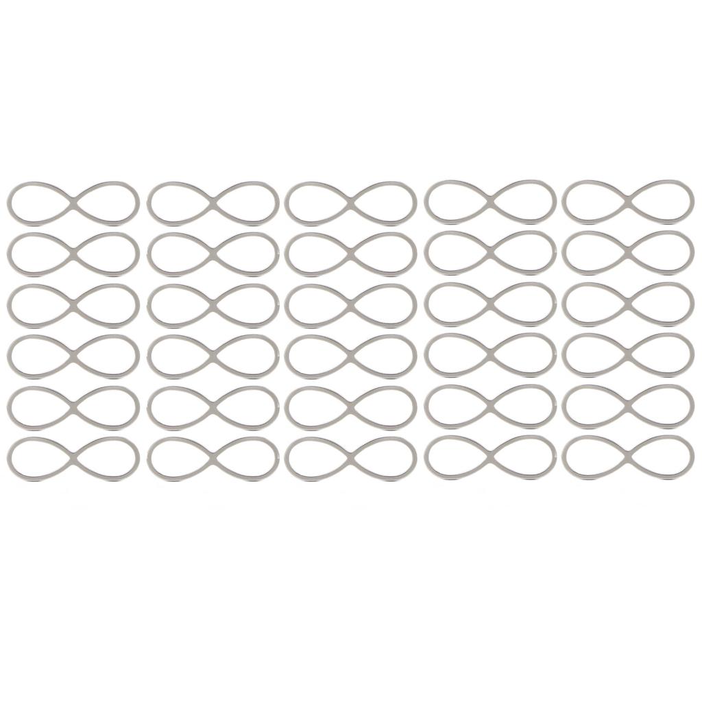 30Pcs Stainless Steel Hollow Pendant Bezel 8Shape Metal Resin Frame Jewelry Making Open Bezel
