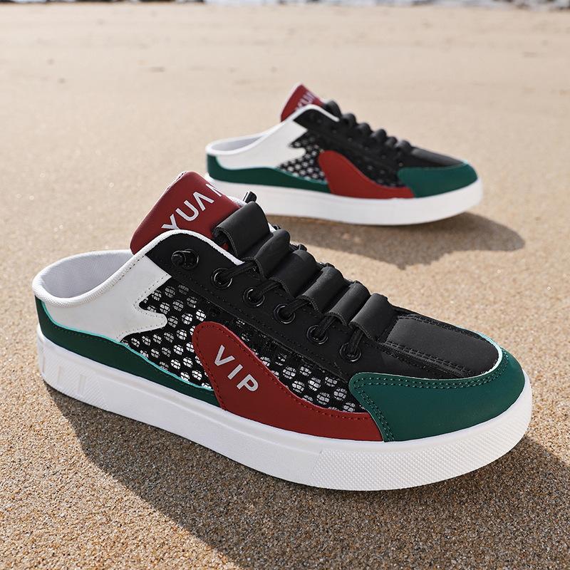 

Большие размеры 2025 года, весна, новые мужские туфли Baotou Half Tray, повседневная обувь для отдыха на море, удобная и модная обувь 44