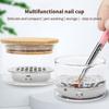 Crystal Glass Powder Liquid Blending Wash Pen Nail Cup Liquid Blending Crystal Cup Nail Tools With Cover Stainless Steel Mesh