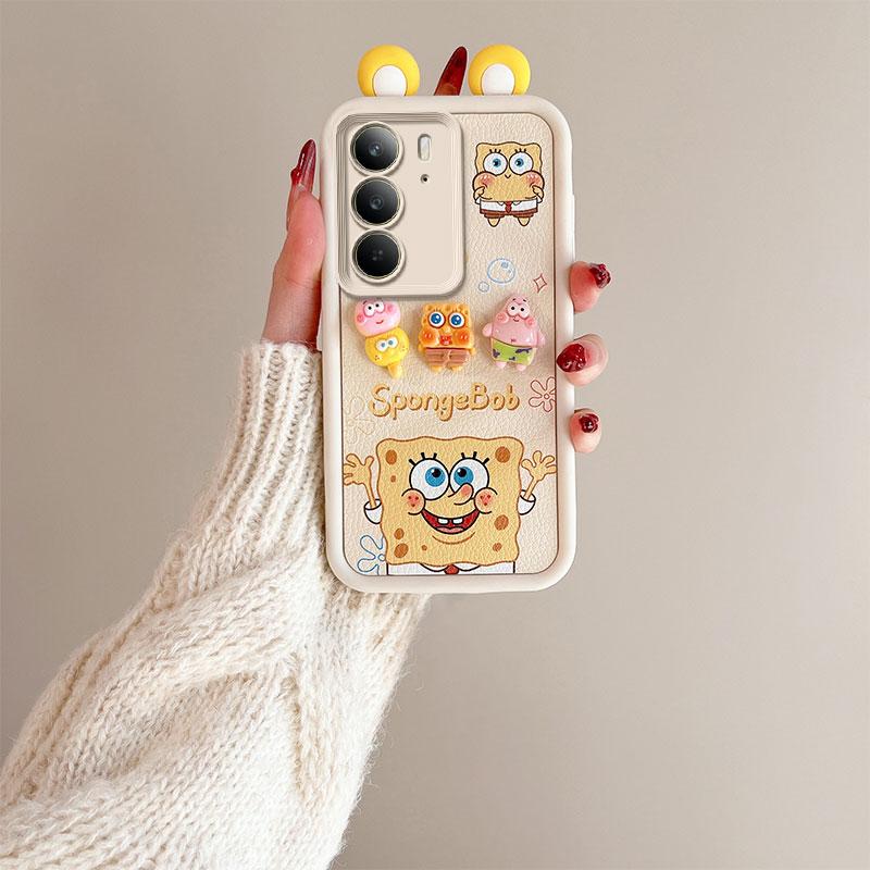 KEYSION Niedliche 3D-Cartoon-Hülle für Realme C75 mit Armband Weiche Silikon Stoßfeste Handy-Rückseite für OPPO Realme C75