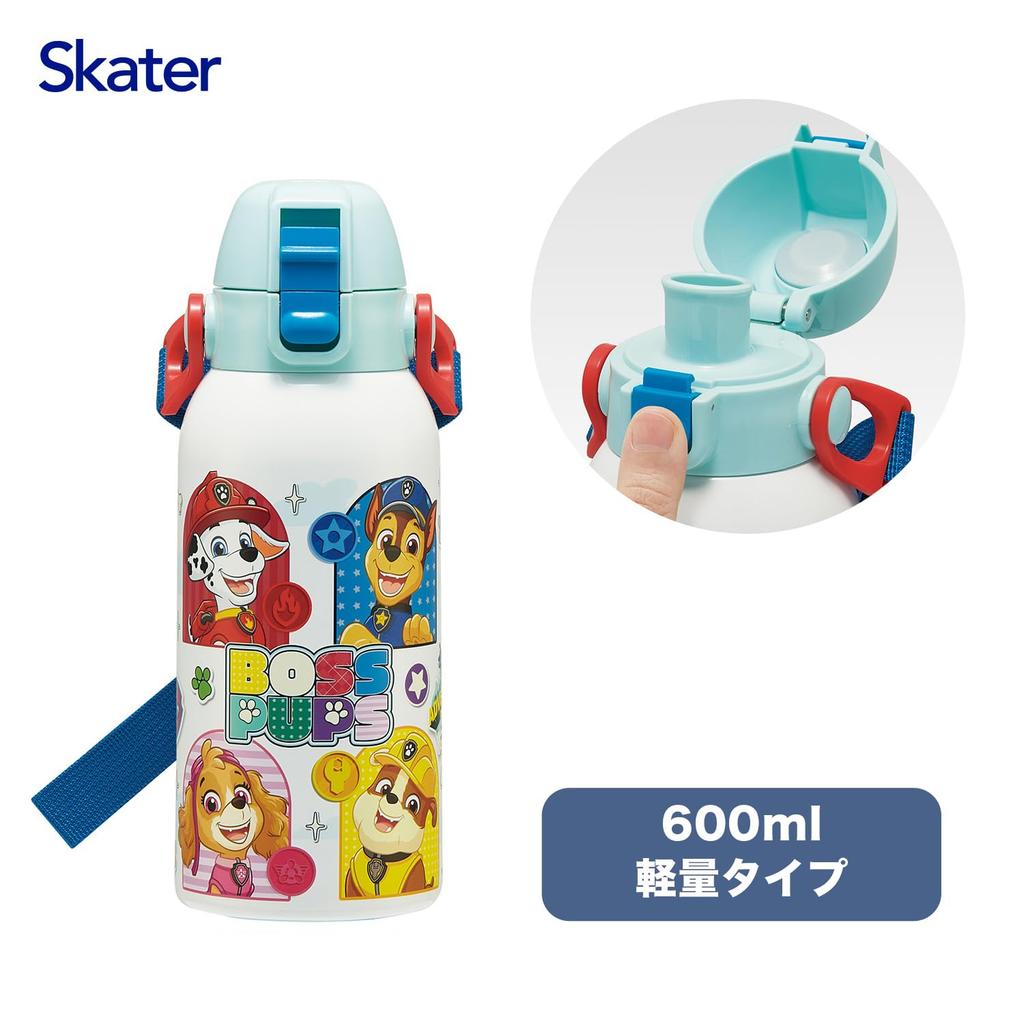 Skater Water Paw Patrol Size for Stainless Sports Children's Bottle, 600ml, Design, 26, Boys, Insulated, Steel, Lightweight, Bottle, STCH6-A