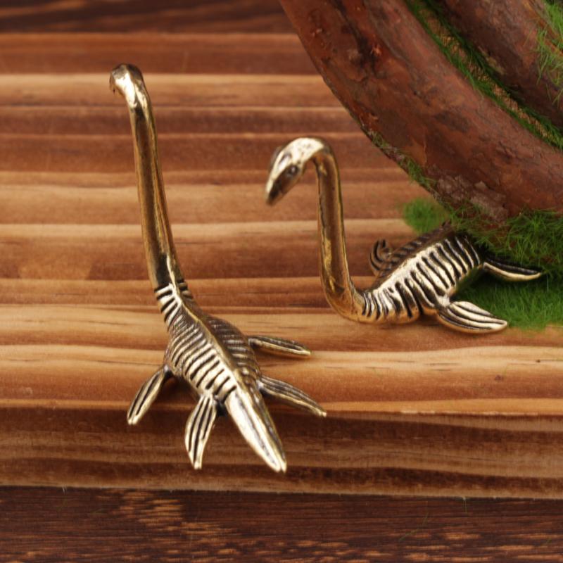 Loch Ness Monster Handmade Figurine 1Pcs Vintage Antique Brass Collectible Ornament for Living Room Desktop Home Decor Gift