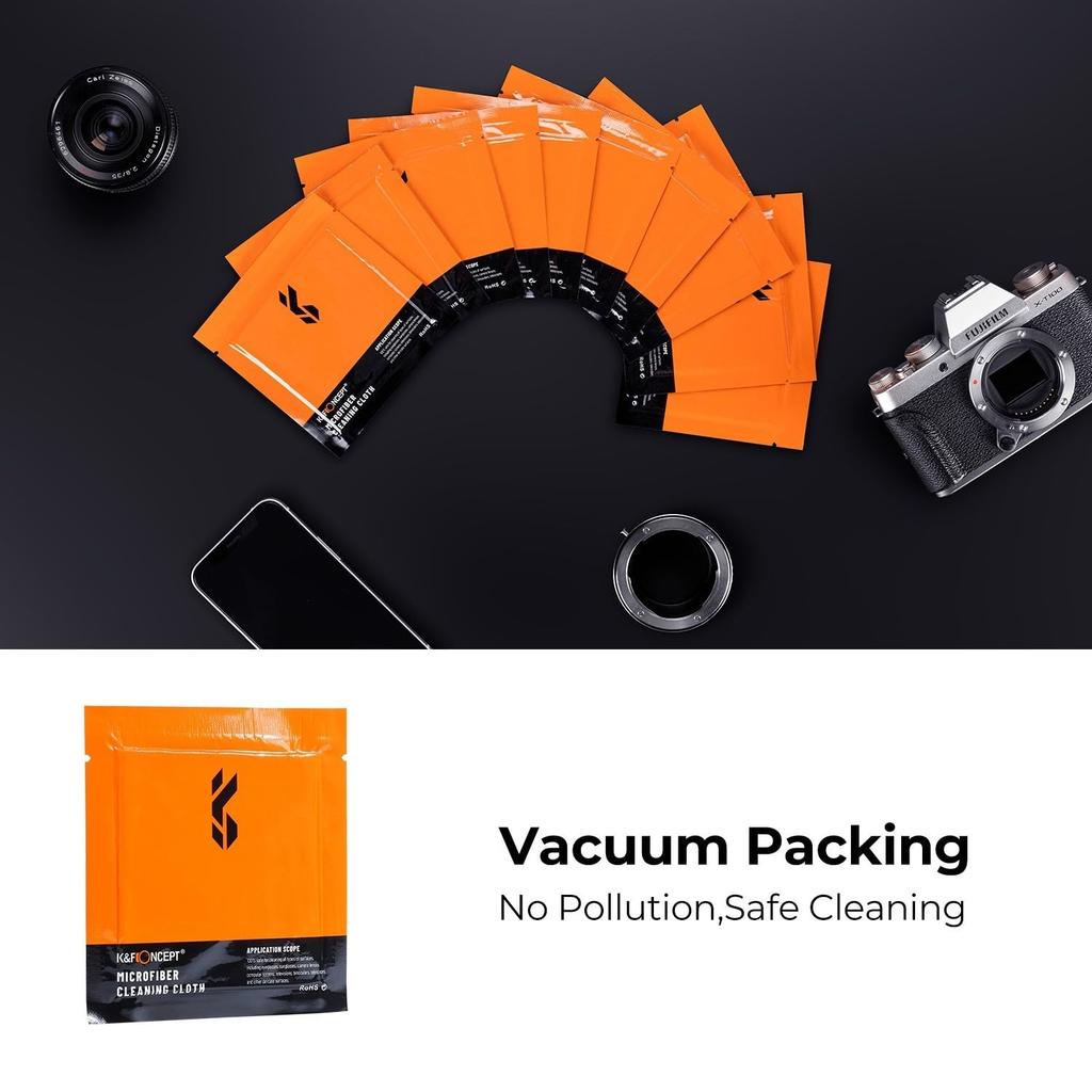 Concept Cleaning Pack of 20 For Monitors K&F Cloth, Cameras, Lenses, Smartphones, iPhones, Tablets, iPads, Glasses, Smartphones,