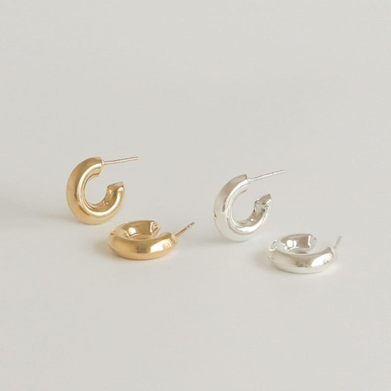 modernlike 14k gold-filled silver basic bold open ring earrings