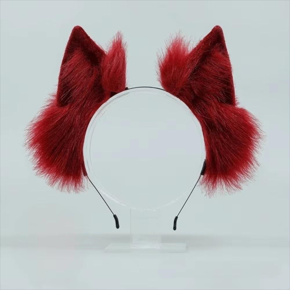 Faux Fur Cosplay Headwear Solid Color Animal Ear Headban Fashion Cat Ears Headband  Women