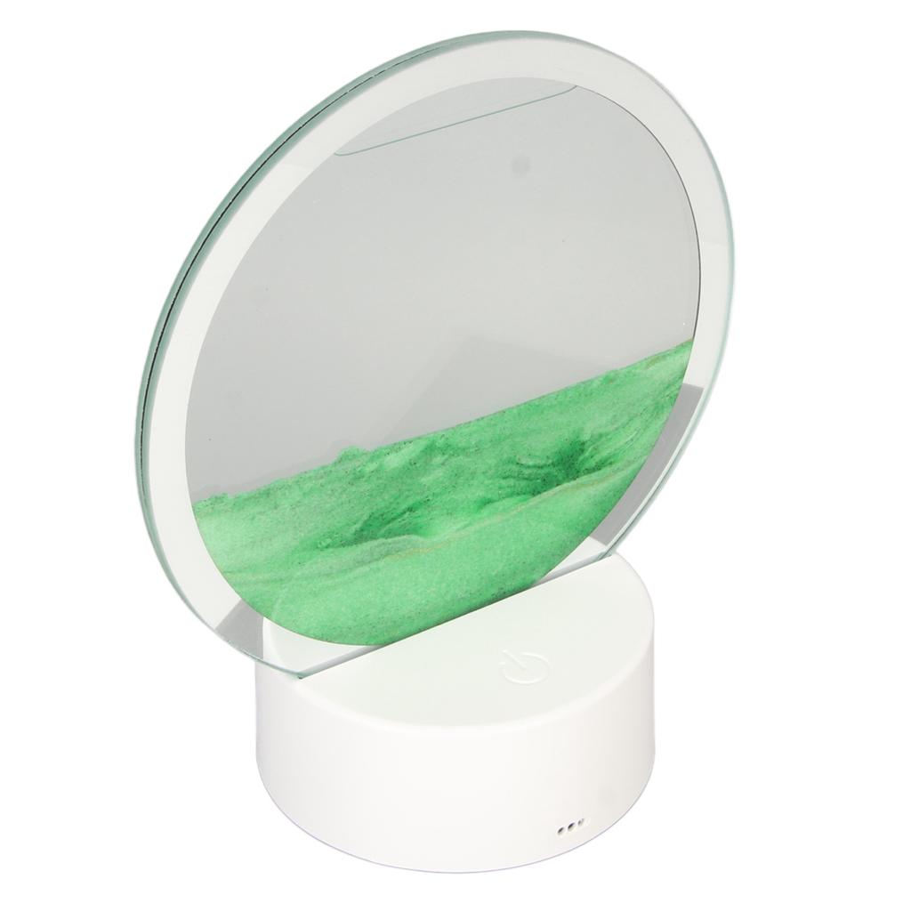 Moving Sand Art Round Frame 3D Transparent Glass Battery USB Powered Lights Dynamic Sand Picture for Family Cafe