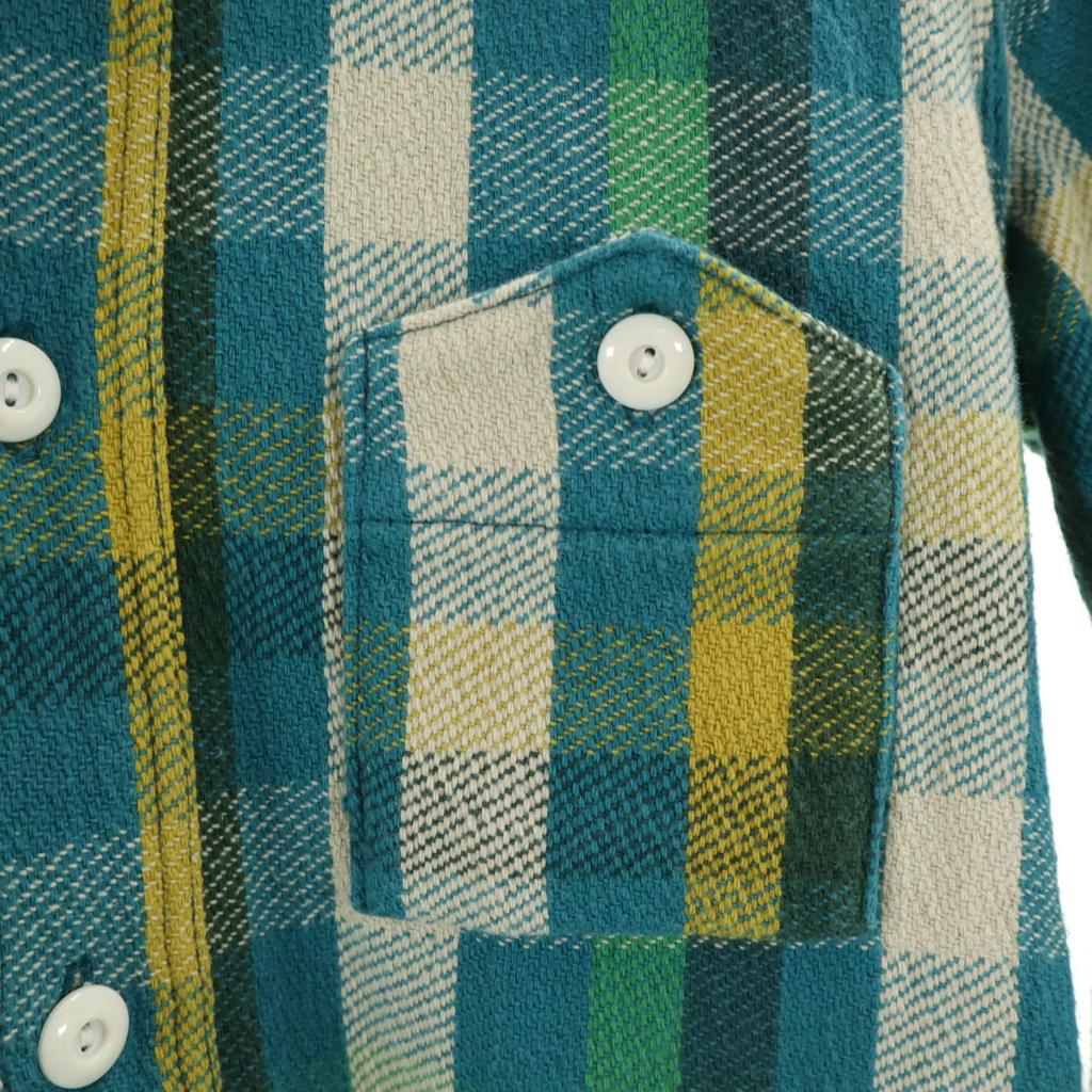 marka made in Japan Check Pattern Long sleeve Flannel shirt 1 Blue green Women Used