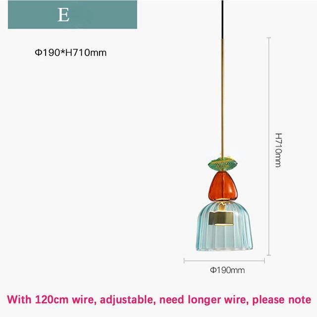 Colorful LED Pendant Lights for Home Decoration Lamp Living Room Bedroom Lamp Indoor Glass Hanging Lamp Lighting Fixtures