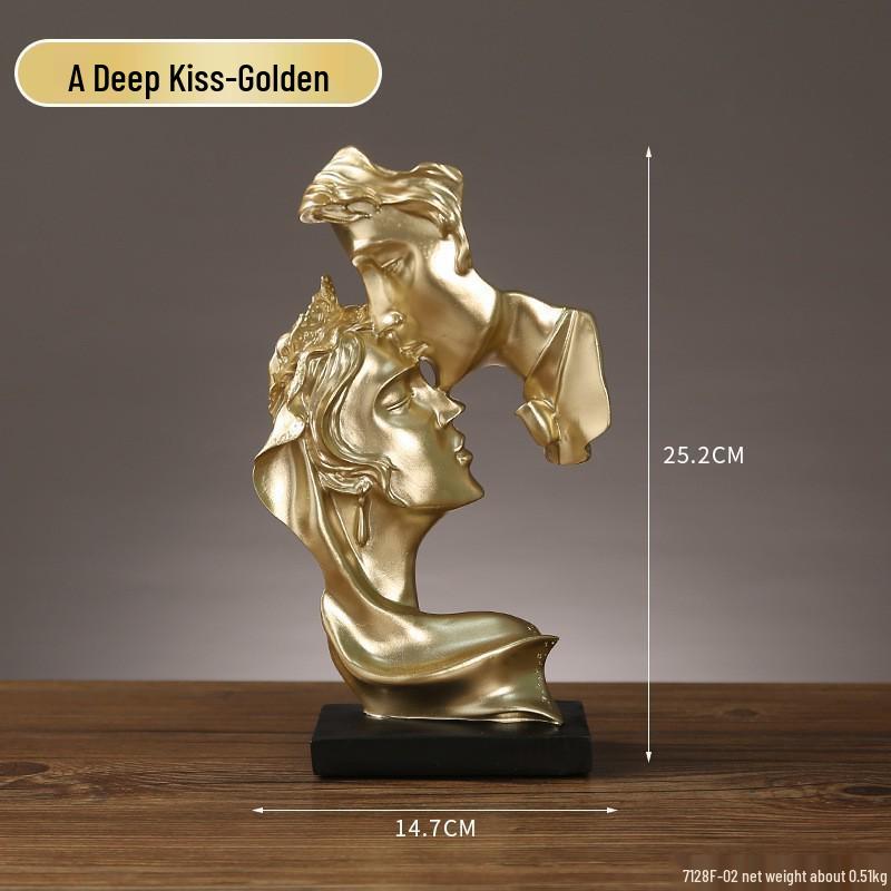 Golden Light Luxury Resin Handicrafts Collection: Ornaments for Office, Living Room, Wine & TV Cabinets