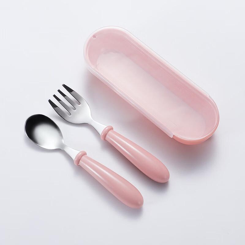 Cartoon 304 Stainless Steel Fork and Spoon Set with Case