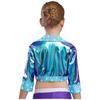 Kinder Bühnenauftritt Jacke Mädchen Jazz Dance Oberbekleidung Glänzende Strasssteine mit Reverskragen