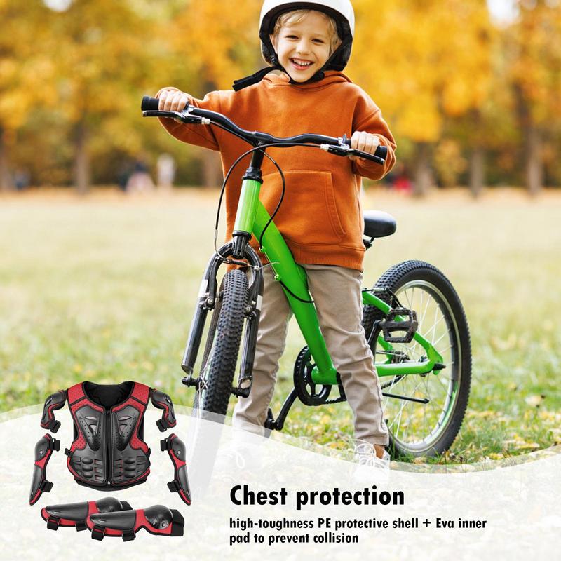 Kids Motorcycle Protector Motorcycle Waistcoat Child Body Protector Kids Motocross ATV Dirt Bike Chest Spine Knee Elbow Pad