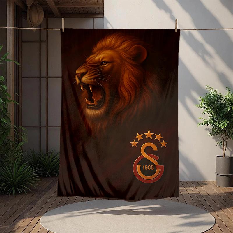 Galatasaray Flannel Blanket Soft Warm All-Season Throw, Design for Camping, Car Travel, Hiking Sofa, Bed, Office Perfect Gift for Parties