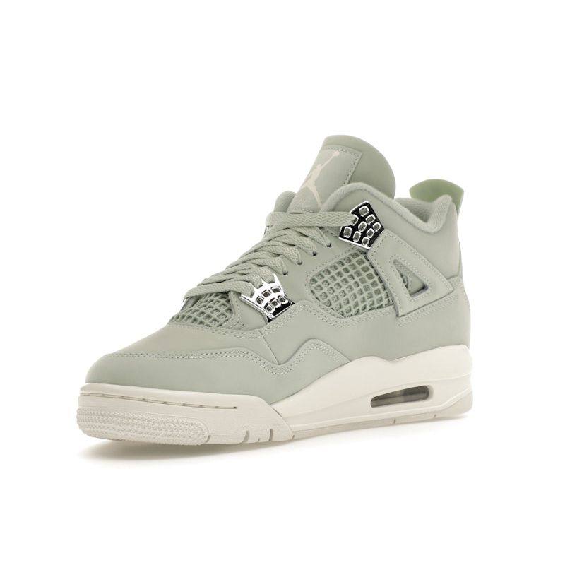 Air Jordan 4 Retro Abundance / Seafoam Women Sneakers Green Sail Metallic-Silver HV0823-003
