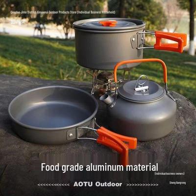 Portable Camping Picnic Cookware Set with Kettle
