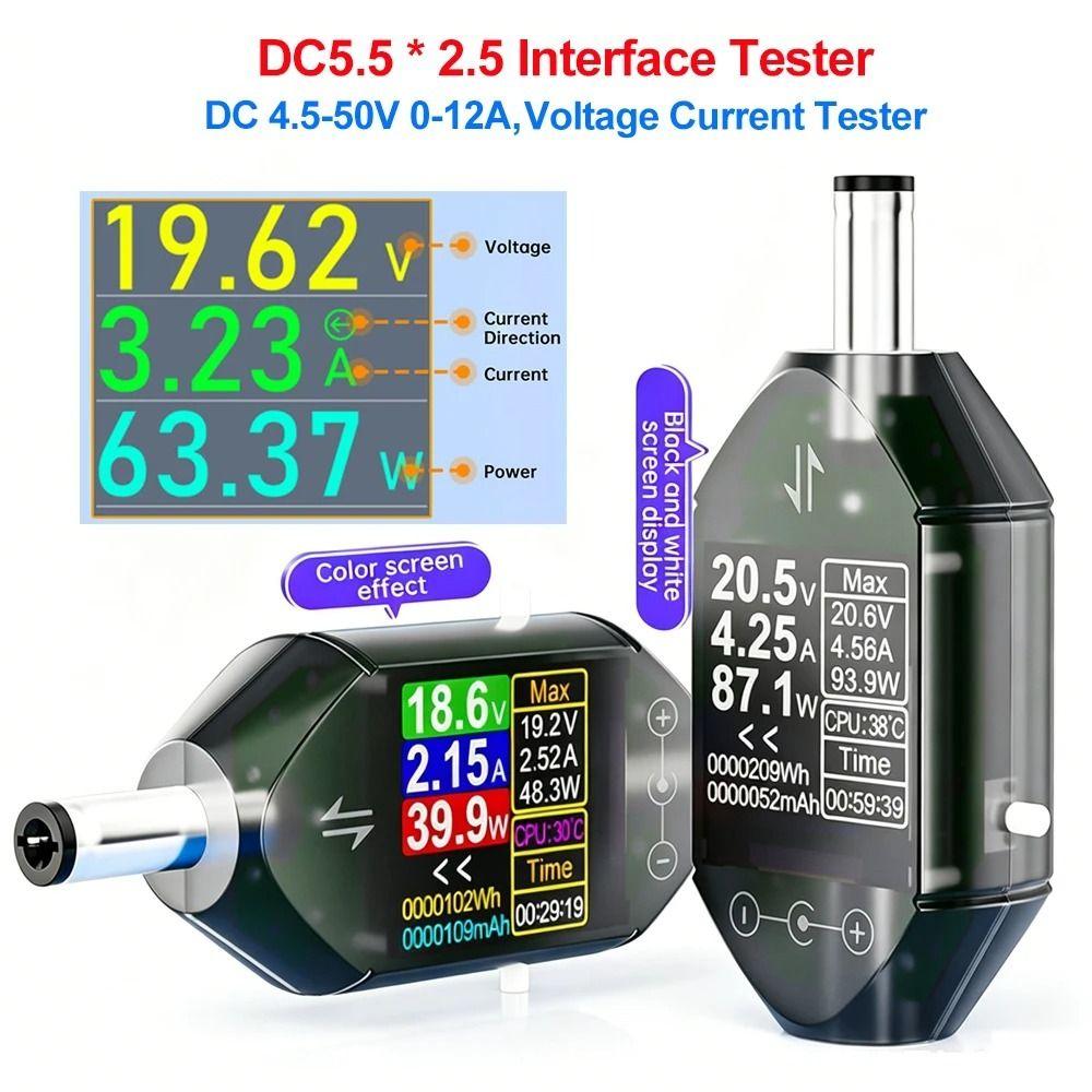 ABS DT550 DC Power Meter DC5.5*2.5 Barrel Port High Precision Chip DC Current Detector Compact Mini Size