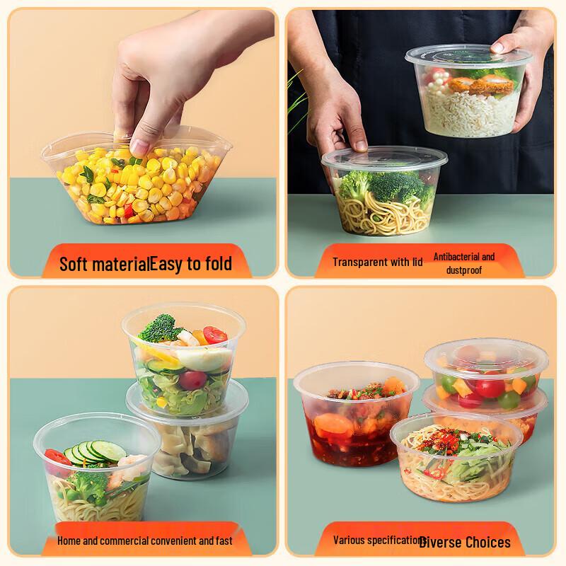 Disposable Round Food Containers with Lids