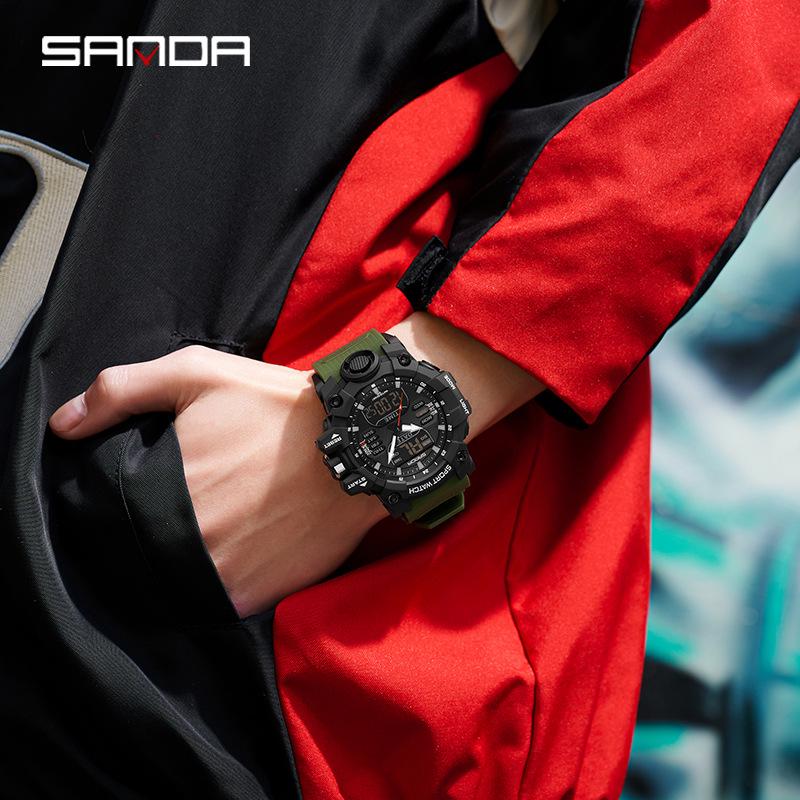 Sanda Youth Fashion Luminous Waterproof Shockproof Alarm Men's Watch