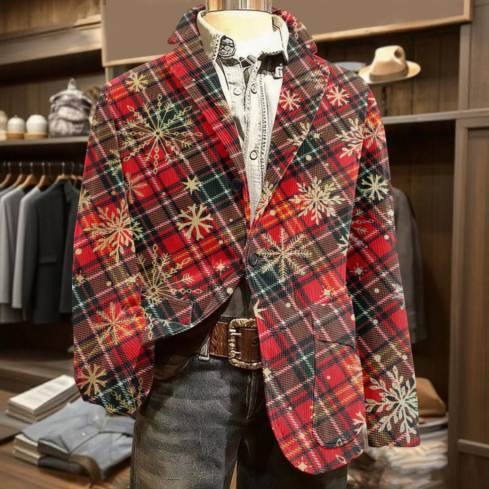 

Чоловічий потворний різдвяний вельветовий теплий піджак-кардиган з кишенями, чоловічий повсякденний костюм XL