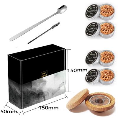 Whiskey Smoke Cocktail Accessories Smoking Wood Chips Cigar Lighter Base Food Steak Beverage Father's Gift Customized Flavors