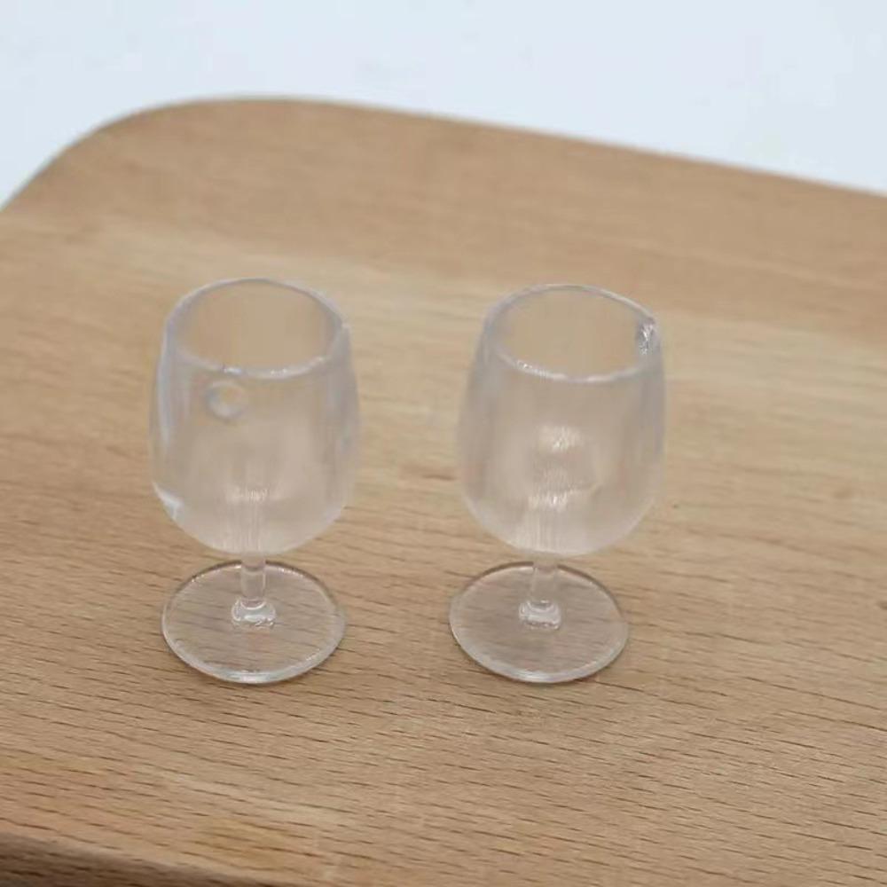 10Pcs/Set Red Wine Glass Dollhouse Wine Glass Dollhouse Miniature Glass Cup  1/6 1/12 Dollhouse