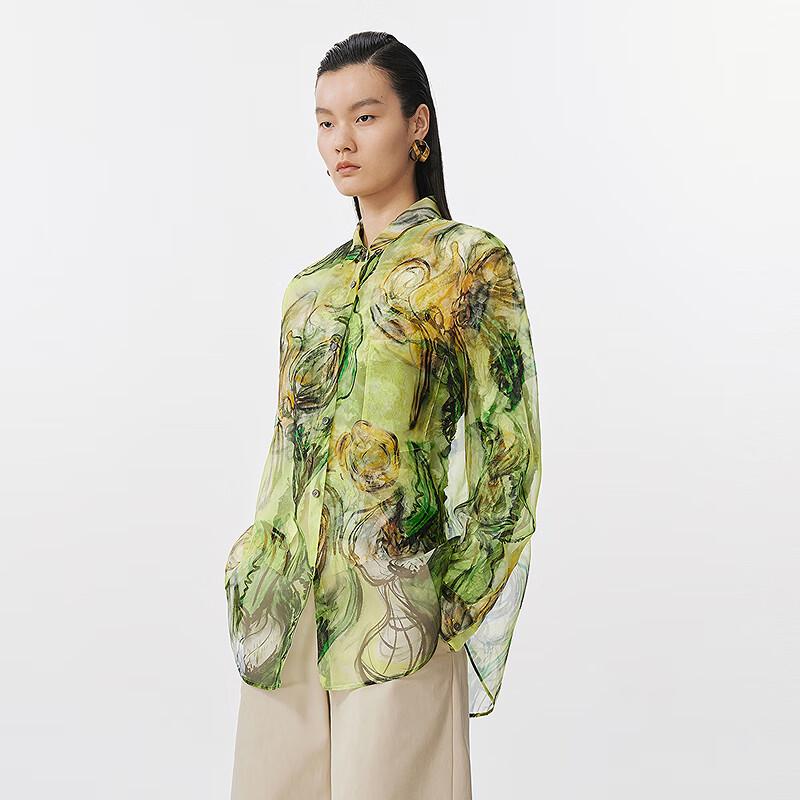 JNBY 2025 Summer Loose Long-Sleeve Mulberry Silk Shirt