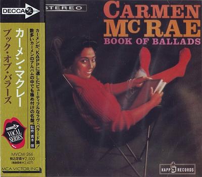 CD CARMEN MCRAE  Book Of Ballads MVCM266 MCA Records De 1992 Japan Jazz Used