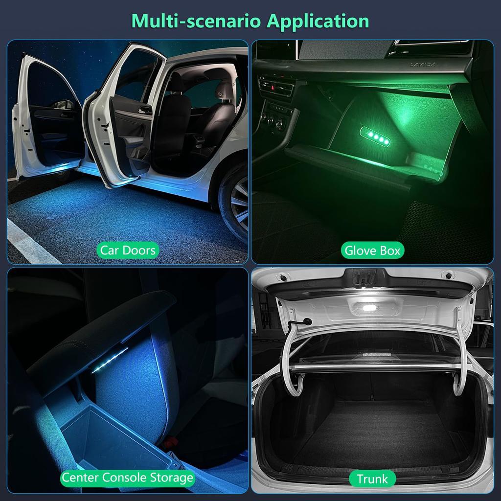 Multifunctional Wireless Magnetic Door Sensor Light Car Trunk Light In-Car Reading Light USB Rechargeable 7 Color Adjustable