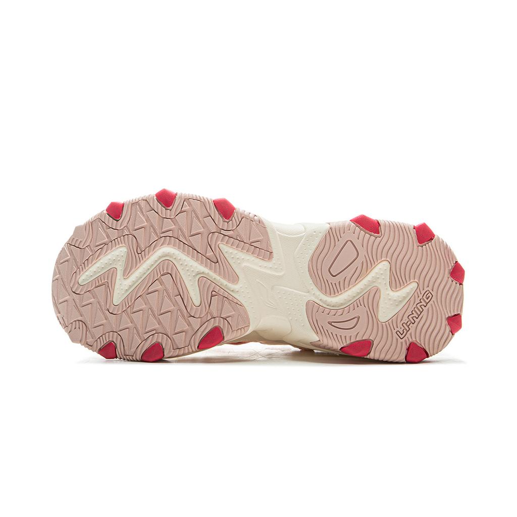 LOL x Li Ning Cat Paw Lite 2 Slip Resistant Abrasion Resistant Low top Chunky Sneakers Women's Beige Pink AGCV236-1