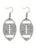 1 Pair of Rugby Shaped Earrings, Hollow Earrings