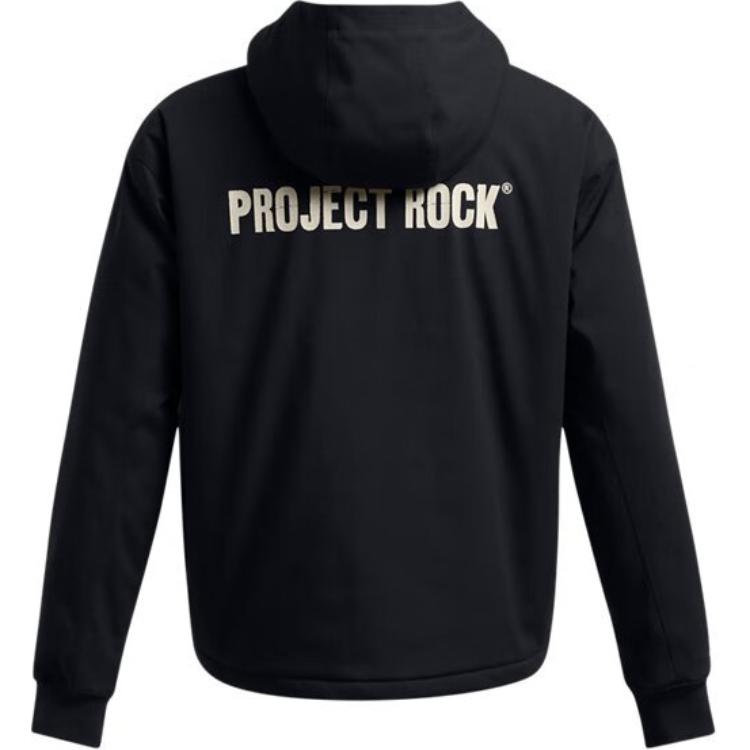 Under Armour Jachetă cu glugă Project Rock Woven Training pentru bărbați Jachete Negru 1386904-001