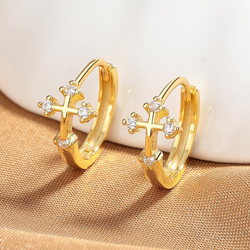 

Cross Ear Buckle Women S Earrings Trend Earrings Premium Earrings Women S Simple Earrings 925 silver золотой