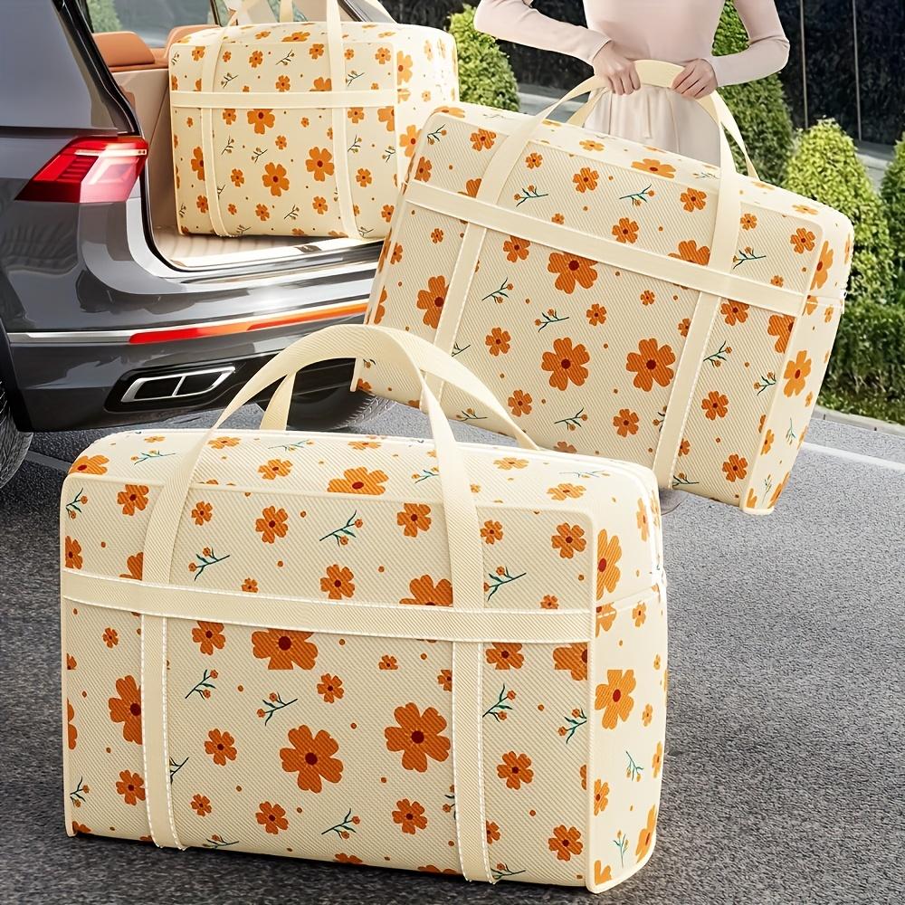 3pcs Extra Large Foldable Storage Bag Contemporary Rectangle Non Woven Polyester with Handles Flip Top Closure Dustproof