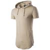 Men's T-shirt Hooded Zipper Decoration Medium Long Round Neck Base T-shirt