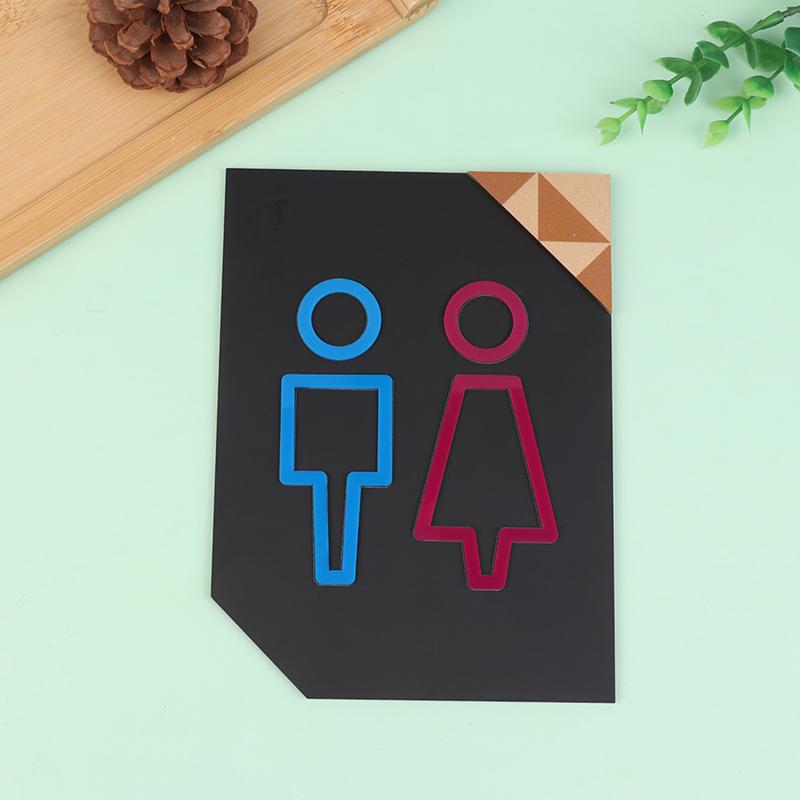 Bathroom Instruction Sign Restroom Signage Wc Wall Sticker Hotel Restaurant Public Shope Toilet Signage
