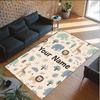 Animals Theme Crystal Velvet Floor Rug Personalized Custom Name Text Warm Carpet Home Decoration