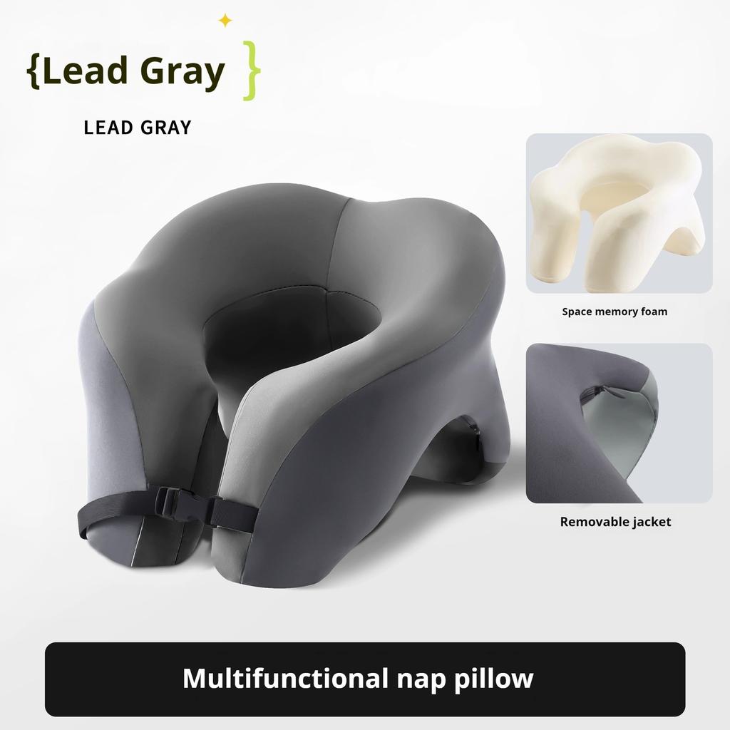 2-in-1 Travel Pillow Face Down with Cooling Gel Memory Foam Face Pillow for Relax Arms Sleeping on the table during lunch break