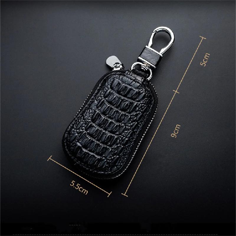 Unisex Leather Key Case For Car Key Wallet Pocket Key Holder Organizer Pouch Keys Organizer Large Capacity Zipper Key Case Bag