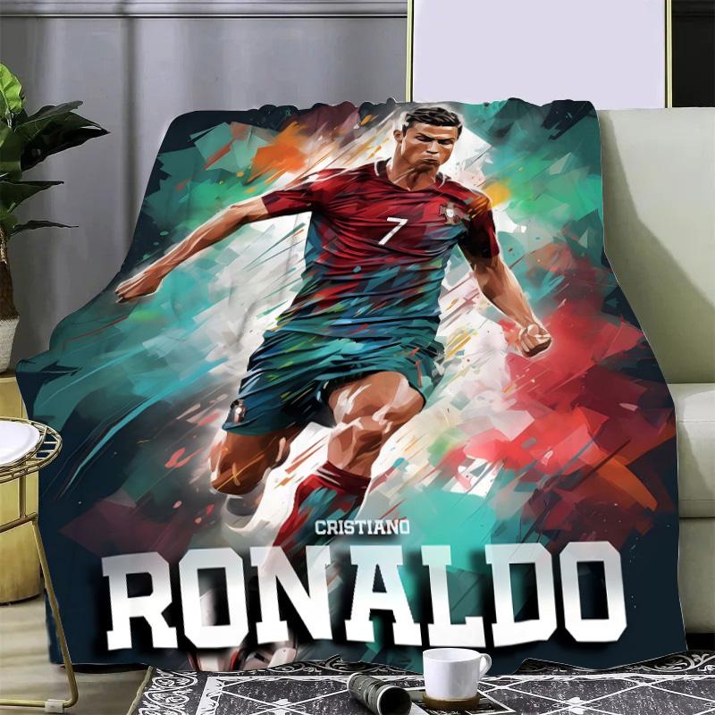 Football Star Printed Picnic Blankets R-ronaldo M-Messis Warm Blanket Soft and Comfortable Blanket Home Travel Birthday Gift