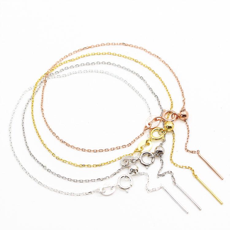 

S925 Sterling Silver Adjustable Cross Bracelet - DIY Handmade Jewelry with Silicone Threading 17.5 cm