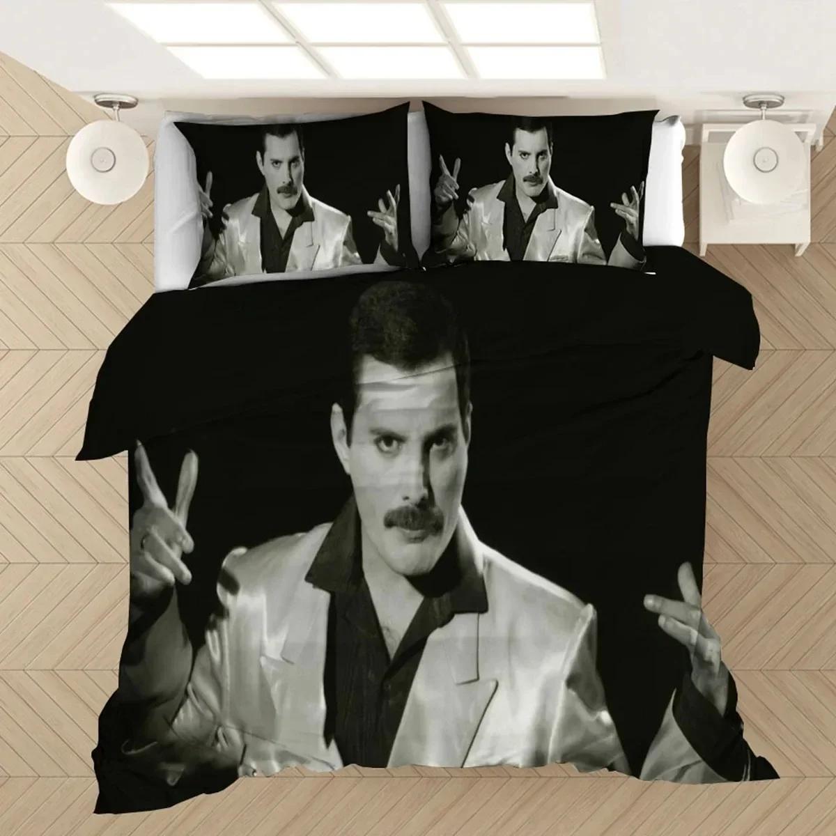 

Freddie Mercury 3D Bedding Set Duvet Cover Sheet Printed Bed Set Pillowcase Bed Full Queen King Size Comforter Bedroom 240x210cm