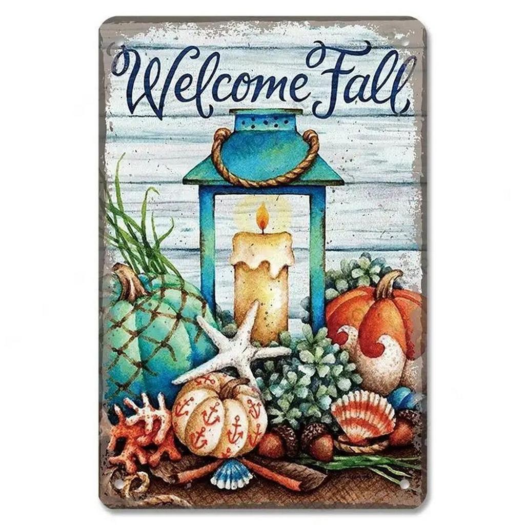 Welcome Metal Tin Signs Plaque Wall Decoration Vintage Art Posters Iron Painting for Man Cave Home Cafe Garden Garage Club Bar