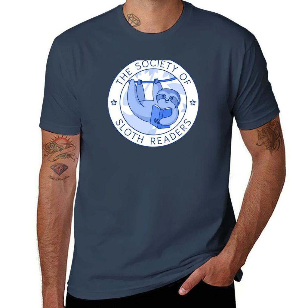 Society of Sloth Readers T-Shirt t shirt man luxury t shirts with prints T-Shirt