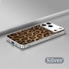 New Bright Electroplating Tempered Glass Back Leopard-Print Pattern Phone Case for Iphone 17 Air 16 Pro Max 15 14 Plus 13 12 11