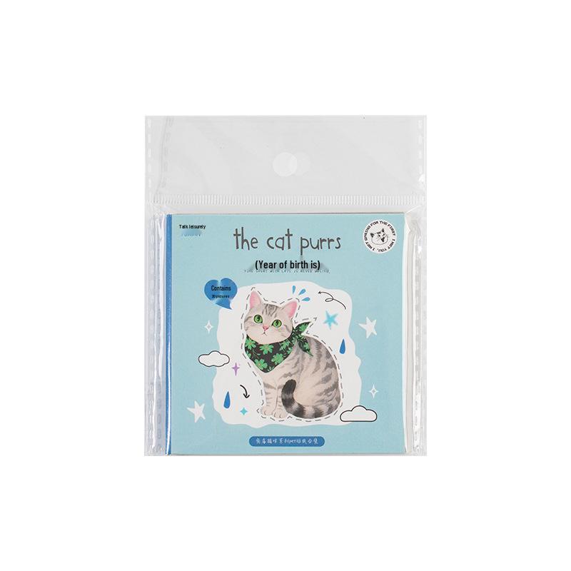 Language and Leisure: Cute Cat Pattern Decorative Sticker Book for Pets