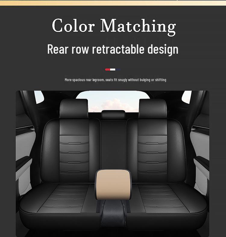 Universal Full Leather Sport Car Seat Cushion Cover - All-Season Fit