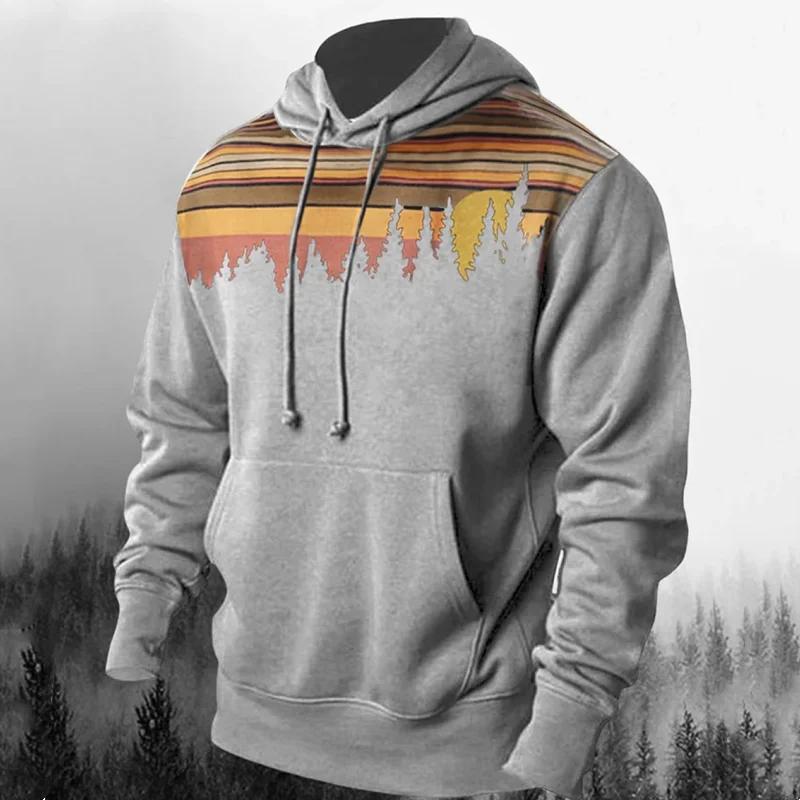 Модные мужские толстовки с капюшоном с принтом 3D-креста — фото 7