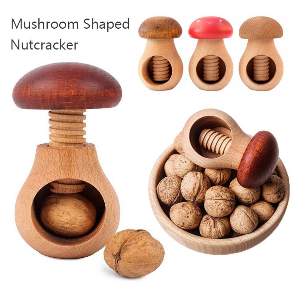 Creative Wooden Nutcracker Mushroom Shaped Easy Cracking Walnut Plier Multifunctional Walnut Opener